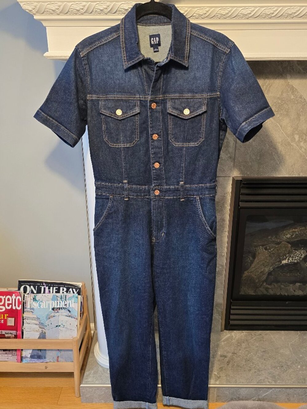 Gap Woman's Short Sleeve Denim Jumpsuit size S